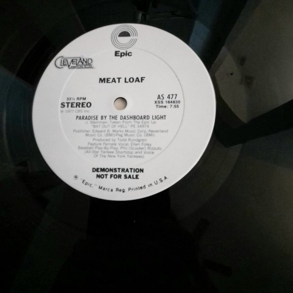 Meat Loaf- Paradise By The Dashboard Light, Single Promo Demo LP, 1978 - Picture 5 of 11